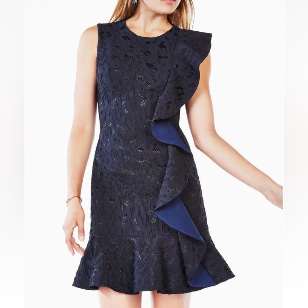 BCBGmaxazria Dede Ruffle Animal Print Dress